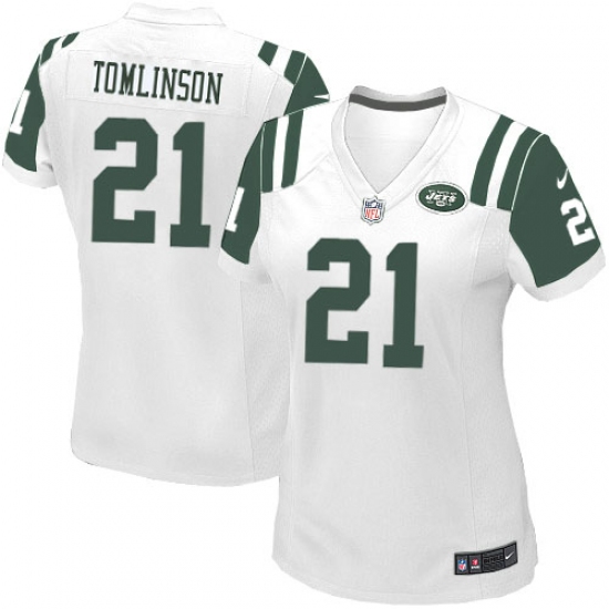 Women's Nike New York Jets #21 LaDainian Tomlinson Game White NFL Jersey - Ujersey