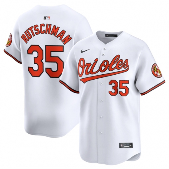 Men's Baltimore Orioles #35 Adley Rutschman White 2024 Home Limited Stitched Baseball Jersey - Ujersey