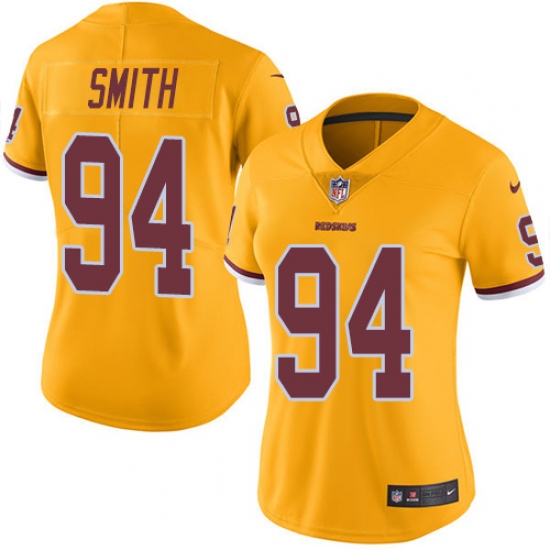 Women's Nike Washington Redskins #94 Preston Smith Limited Gold Rush Vapor Untouchable NFL Jersey