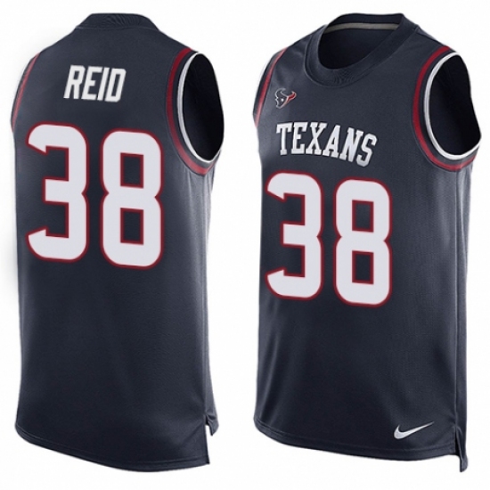 Men's Nike Houston Texans #38 Justin Reid Limited Navy Blue Player Name & Number Tank Top NFL Jersey - Ujersey