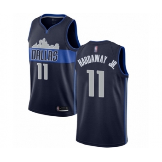 Men's Dallas Mavericks #11 Tim Hardaway Jr. Authentic Navy Blue Basketball Jersey Statement Edition - Ujersey