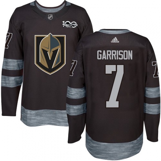 Men's Adidas Vegas Golden Knights #7 Jason Garrison Authentic Black 1917-2017 100th Anniversary NHL Jersey