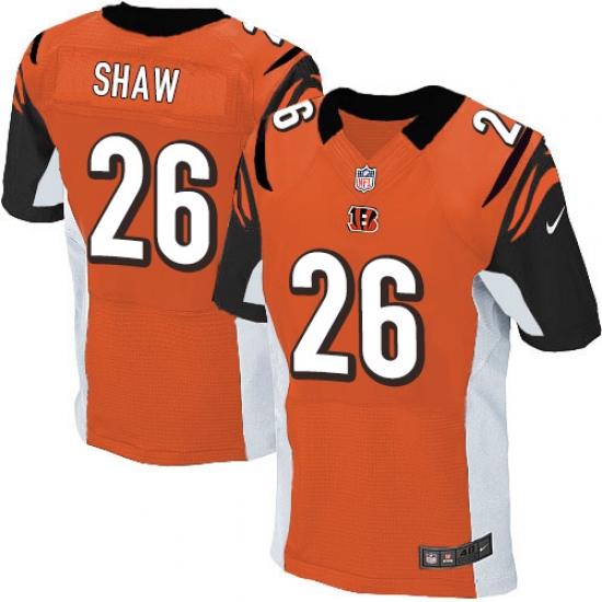 Men's Nike Cincinnati Bengals #26 Josh Shaw Elite Orange Alternate NFL Jersey