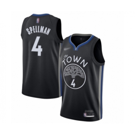 Men's Golden State Warriors #4 Omari Spellman Swingman Black Basketball Jersey - 2019 20 City Edition - Ujersey