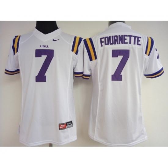 LSU Tigers 7 Leonard Fournette White College Football Jersey - Ujersey