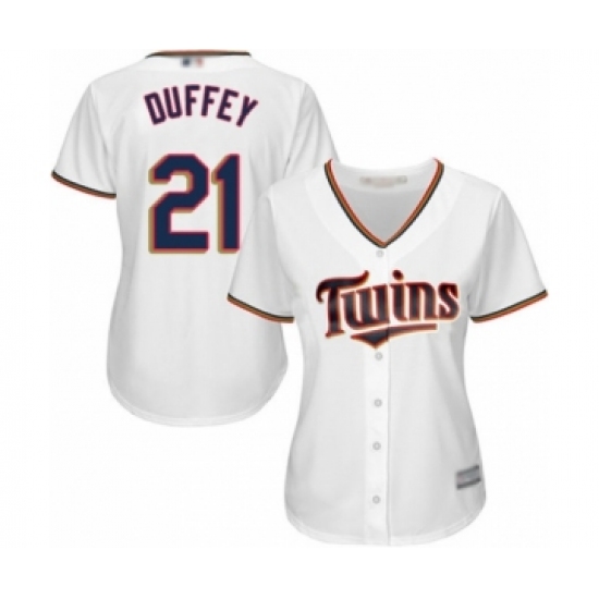 Women's Minnesota Twins #21 Tyler Duffey Authentic White Home Cool Base Baseball Player Jersey - Ujersey