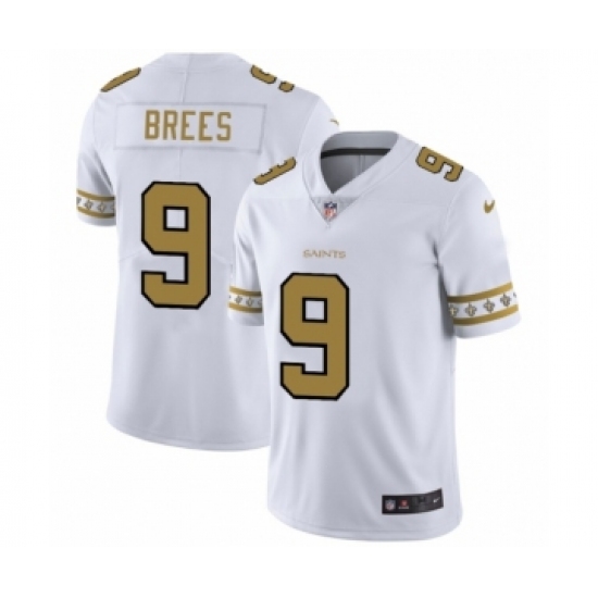 Men's New Orleans Saints #9 Drew Brees White Team Logo Cool Edition Jersey - Ujersey