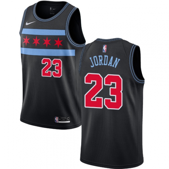 Men's Nike Chicago Bulls #23 Michael Jordan Swingman Black NBA Jersey - City Edition - Ujersey