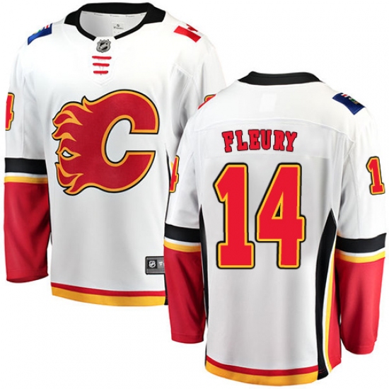 Men's Calgary Flames #14 Theoren Fleury Fanatics Branded White Away Breakaway NHL Jersey - Ujersey