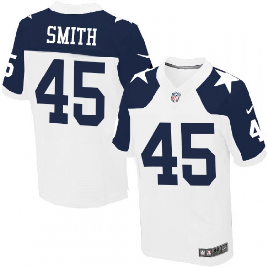 Men's Nike Dallas Cowboys #45 Rod Smith Elite White Throwback Alternate NFL Jersey - Ujersey