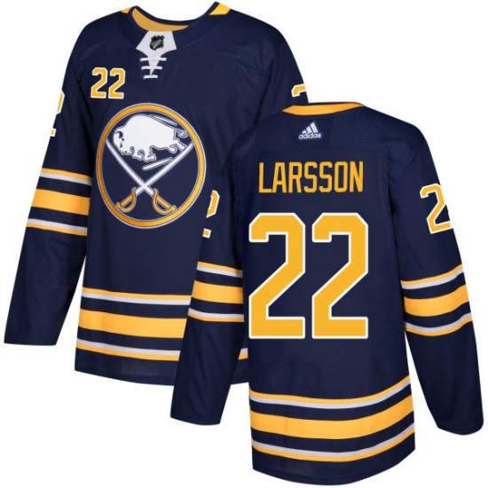 Men's Adidas Buffalo Sabres #22 Johan Larsson Premier Navy Blue Home NHL Jersey - Ujersey