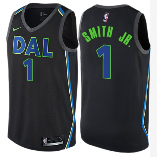 Women's Nike Dallas Mavericks #1 Dennis Smith Jr. Swingman Black NBA Jersey - City Edition - Ujersey