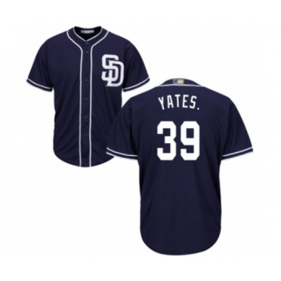 Men's San Diego Padres #39 Kirby Yates Replica Navy Blue Alternate 1 Cool Base Baseball Jersey - Ujersey