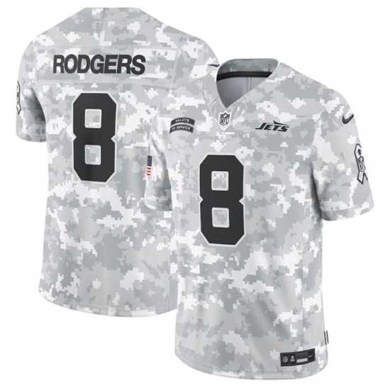 Men's New York Jets #8 Aaron Rodgers 2024 Arctic Camo Salute To Service Limited Stitched Football Jersey - Ujersey