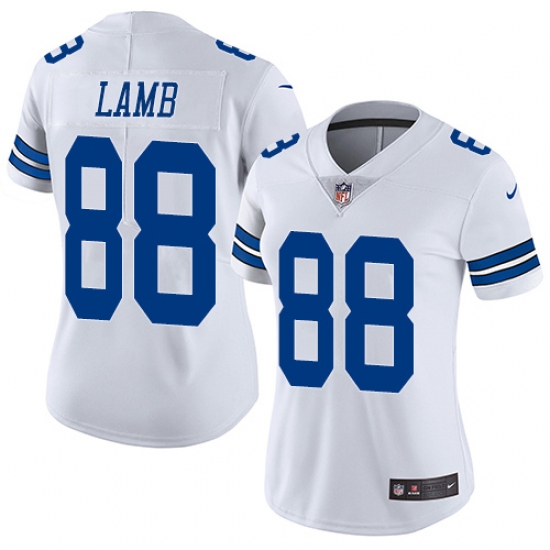 Women's Dallas Cowboys #88 CeeDee Lamb White Stitched Vapor Untouchable Limited Jersey - Ujersey