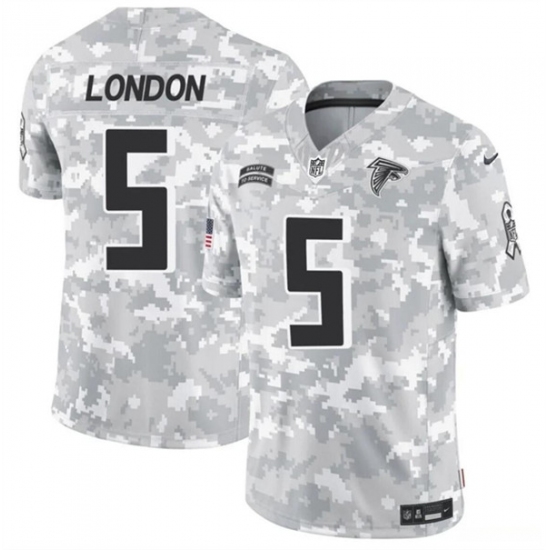 Men's Atlanta Falcons #5 Drake London 2024 F.U.S.E. Arctic Camo Salute to Service Limited Football Stitched Jersey - Ujersey