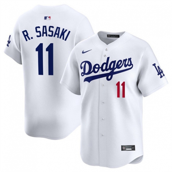 Men's Los Angeles Dodgers #11 Roki Sasaki White 2025 Home Limited Stitched Baseball Jersey - Ujersey