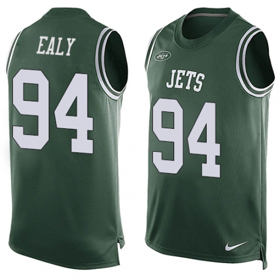 Men's Nike New York Jets #94 Kony Ealy Limited Green Player Name & Number Tank Top NFL Jersey - Ujersey