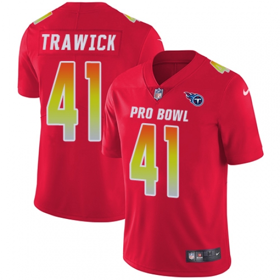 Men's Nike Tennessee Titans #41 Brynden Trawick Limited Red 2018 Pro Bowl NFL Jersey - Ujersey