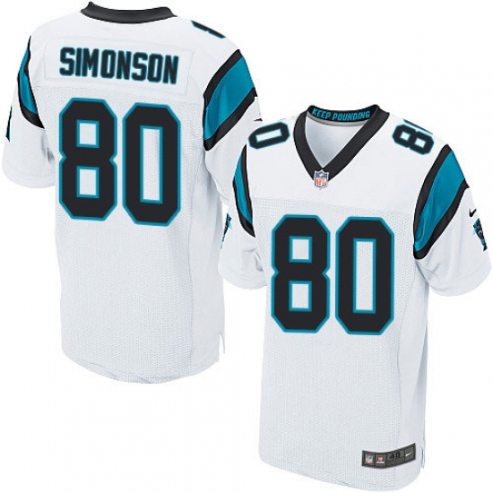 Men's Nike Carolina Panthers #80 Scott Simonson Elite White NFL Jersey - Ujersey