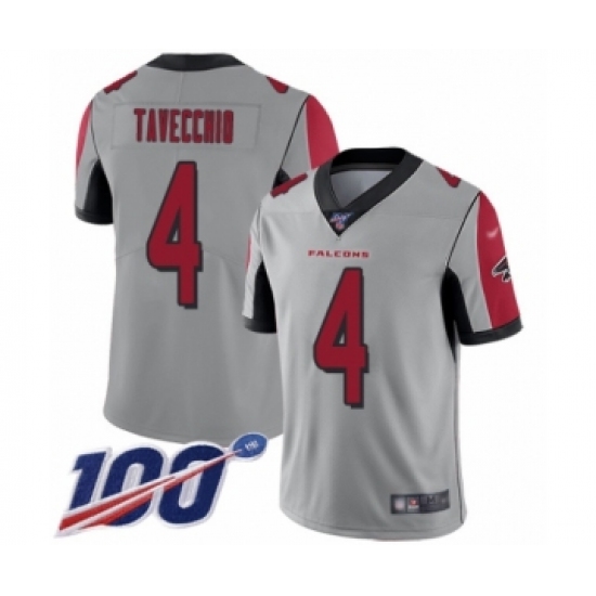 Youth Atlanta Falcons #4 Giorgio Tavecchio Limited Silver Inverted Legend 100th Season Football Jersey - Ujersey