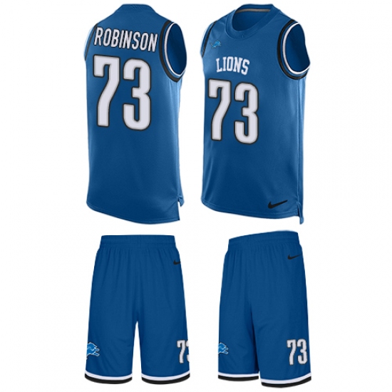 Men's Nike Detroit Lions #73 Greg Robinson Limited Light Blue Tank Top Suit NFL Jersey - Ujersey