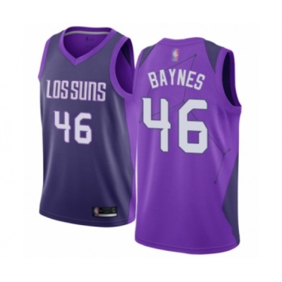 Men's Phoenix Suns #46 Aron Baynes Authentic Purple Basketball Jersey - City Edition - Ujersey