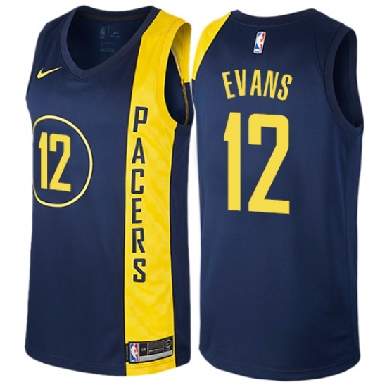 Women's Nike Indiana Pacers #12 Tyreke Evans Swingman Navy Blue NBA Jersey - City Edition - Ujersey