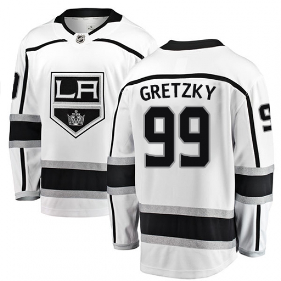 Men's Los Angeles Kings #99 Wayne Gretzky Authentic White Away Fanatics Branded Breakaway NHL Jersey - Ujersey