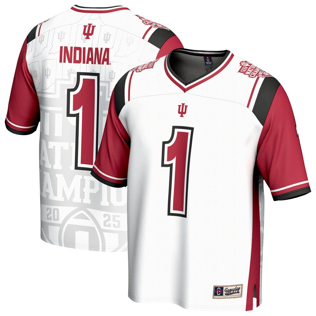 Unisex GameDay Greats #1 White Indiana Hoosiers College Football Playoff 2025 National Champions Commemorative Fashion Jersey - Ujersey
