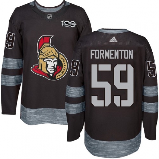 Men's Adidas Ottawa Senators #59 Alex Formenton Authentic Black 1917-2017 100th Anniversary NHL Jersey - Ujersey