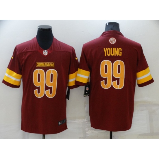 Men's Washington Commanders #99 Chase Young 2022 Burgundy Game Stitched Jersey - Ujersey