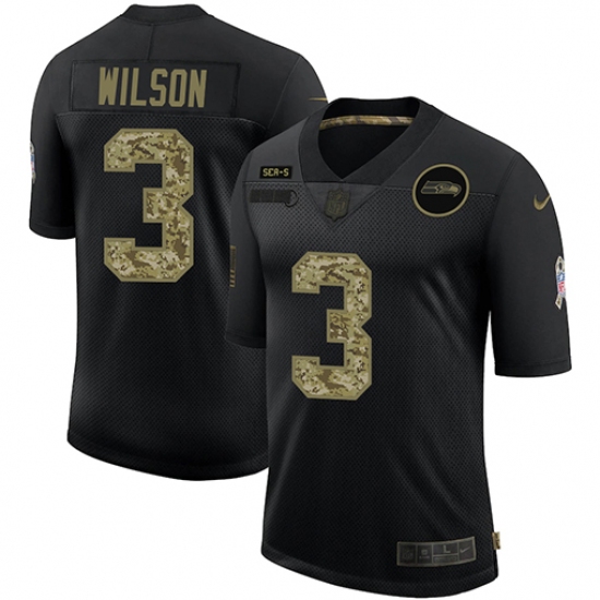 Men's Seattle Seahawks #3 Russell Wilson Camo 2020 Salute To Service Limited Jersey - Ujersey