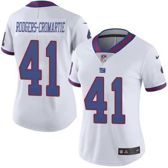 Women's Nike New York Giants #41 Dominique Rodgers-Cromartie Limited White Rush Vapor Untouchable NFL Jersey