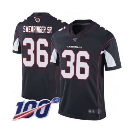Men's Arizona Cardinals #36 D.J. Swearinger SR Black Alternate Vapor Untouchable Limited Player 100th Season Football Jersey - Ujersey