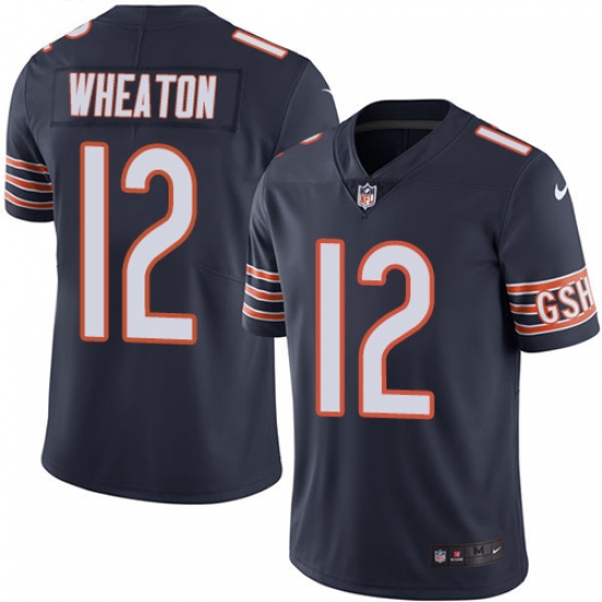 Men's Nike Chicago Bears #12 Markus Wheaton Navy Blue Team Color Vapor Untouchable Limited Player NFL Jersey - Ujersey
