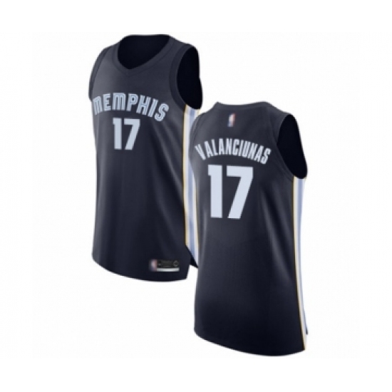 Men's Memphis Grizzlies #17 Jonas Valanciunas Authentic Navy Blue Basketball Jersey - Icon Edition - Ujersey