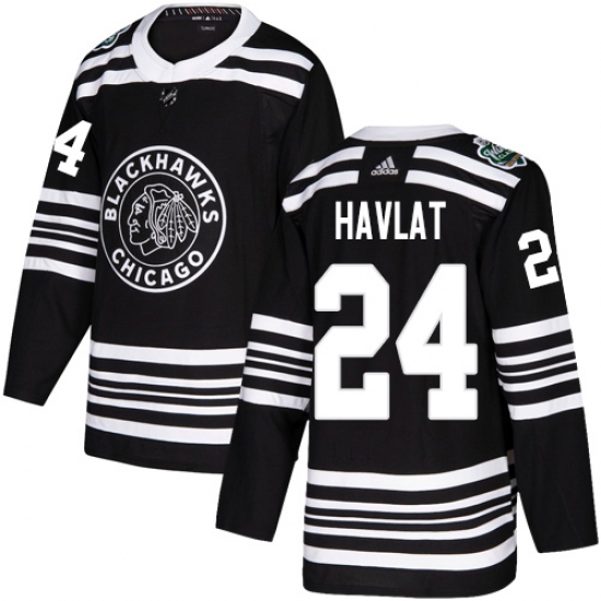 Youth Adidas Chicago Blackhawks #24 Martin Havlat Authentic Black 2019 Winter Classic NHL Jersey - Ujersey