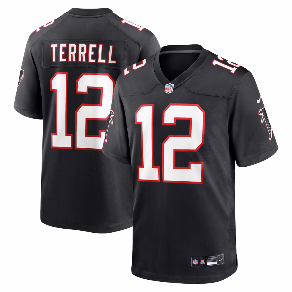 Men's Atlanta Falcons Avieon Terrell Nike Black Alternate Throwback Game Jersey - U-jersey