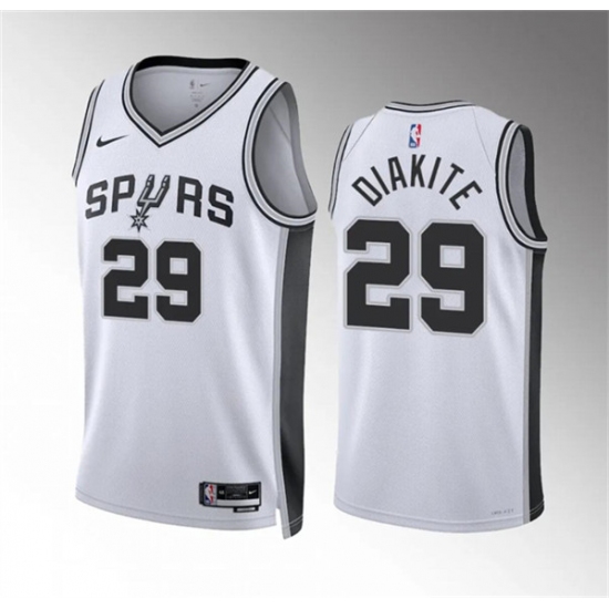 Men's San Antonio Spurs #29 Mamadi Diakite White Association Edition Stitched Basketball Jersey - Ujersey