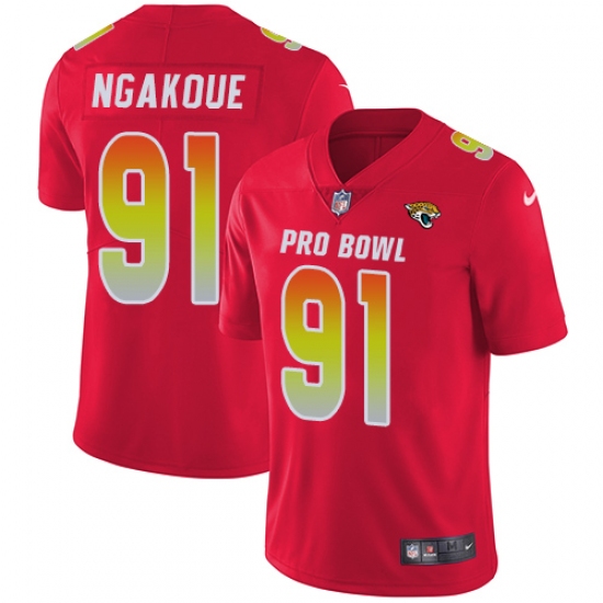 Youth Nike Jacksonville Jaguars #91 Yannick Ngakoue Limited Red 2018 Pro Bowl NFL Jersey - Ujersey