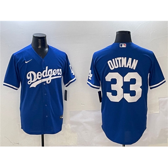 Men's Los Angeles Dodgers #33 James Outman Royal Cool Base Stitched Baseball Jersey - Ujersey