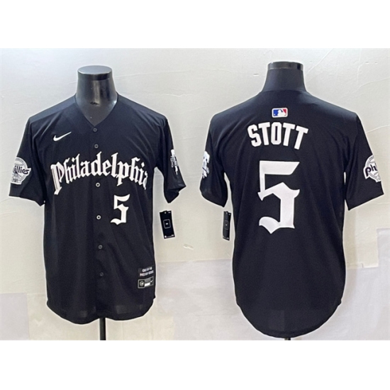 Men's Philadelphia Phillies #5 Bryson Stott Black Gothic Vapor Limited Stitched Jersey - Ujersey