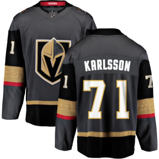 Youth Vegas Golden Knights #71 William Karlsson Authentic Black Home Fanatics Branded Breakaway NHL Jersey - Ujersey