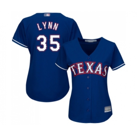 Women's Texas Rangers #35 Lance Lynn Replica Royal Blue Alternate 2 Cool Base Baseball Jersey - Ujersey
