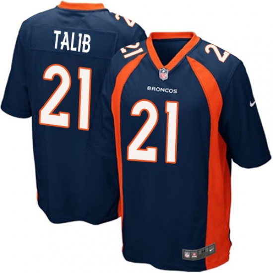 Men's Nike Denver Broncos #21 Aqib Talib Game Navy Blue Alternate NFL Jersey - Ujersey