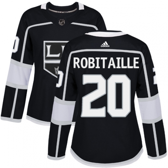 Women's Adidas Los Angeles Kings #20 Luc Robitaille Authentic Black Home NHL Jersey - Ujersey