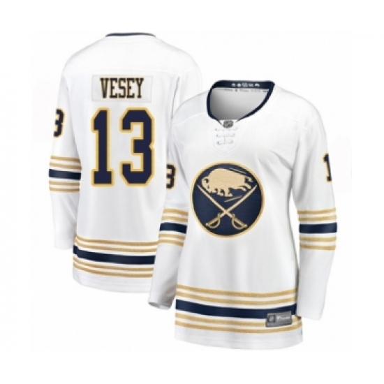 Women's Buffalo Sabres #13 Jimmy Vesey Fanatics Branded White 50th Season Breakaway Hockey Jersey - Ujersey