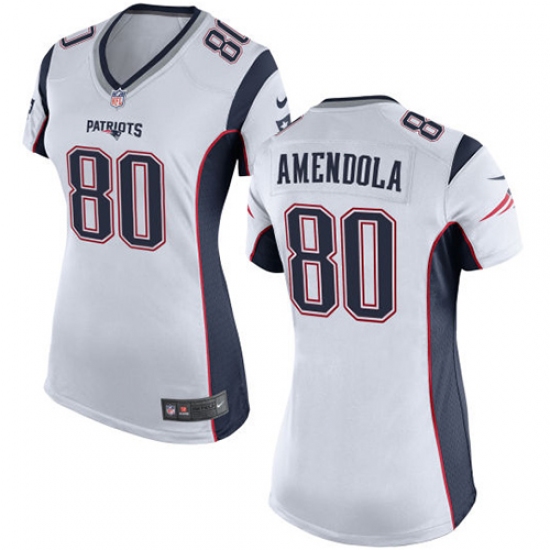 Women's Nike New England Patriots #80 Danny Amendola Game White NFL Jersey - Ujersey