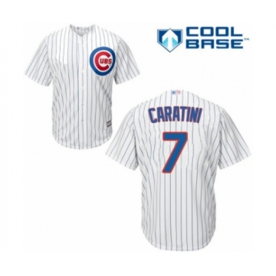 Youth Chicago Cubs #7 Victor Caratini Authentic White Home Cool Base Baseball Player Jersey - Ujersey